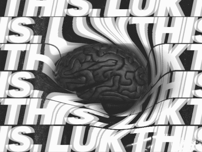 LUKTHIS. black brain design distortion grunge heart lettering motion warp white