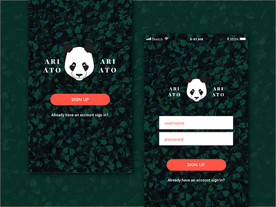Daily UI #001 001 app daily ui dailyui panda signin signup
