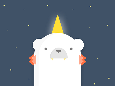 The Bear King bear character horns illustration polarbear stars