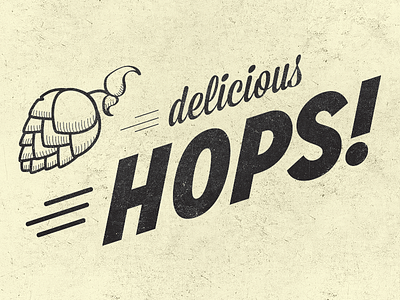 Delicious Hops beer delicious hops leaf lost type mission gothic mission script stem texture typography
