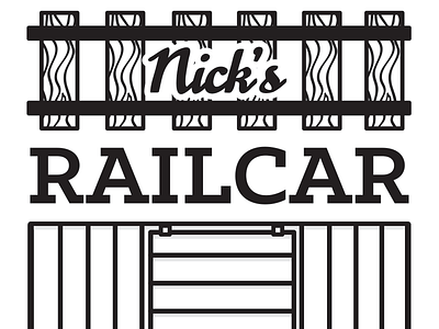 Goin' off the rails... beer grain illustration label railcar tracks train wood