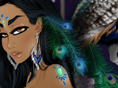 Princess Mayil female illustration illustrator peacock princess vection vector