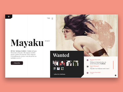 Mayaku · rp website · home page debut home page layout playfair display rpg typography uidesign