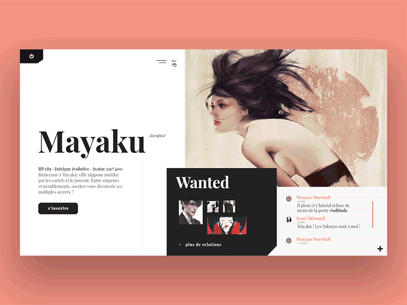 Mayaku Animation home page layout madewithadobexd minimal typography ui