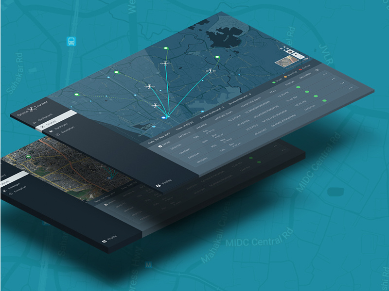 Drone Delivery Tracker Concept Design drone website drone dashboard drone delivery drone tracker drone