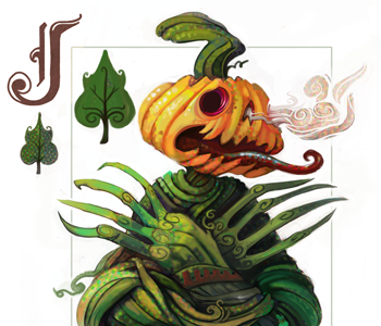 Jack of Lanterns illustration playing card