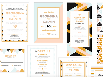 Geometric Wedding Invitation Suite branding design illustration print stationery design typography wedding invitation