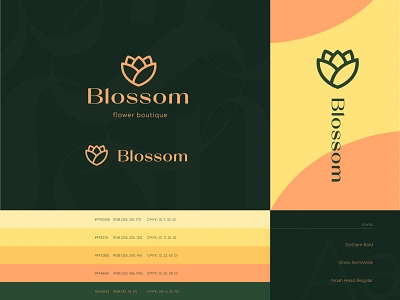 Blossom brand identity #1 abstract blossom boutique brand design brand identity branding businesscards elegance envelope flowers fonts identity letter logo logo design logotype print type