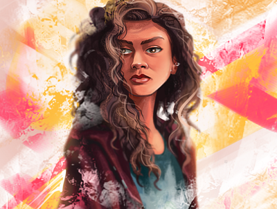 Zendaya portrait 2d 2d art 2d character abstract cartoon celebrity character colorful digital art digital drawing digital painting euphoria illustration movie playful series study zendaya