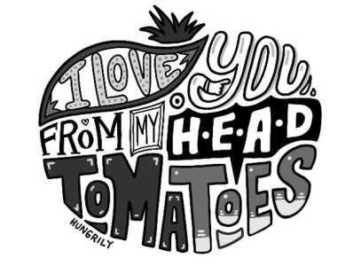 I Love You From My Head Tomatoes digital hand lettering hand made type lettering letters procreate procreate app typography