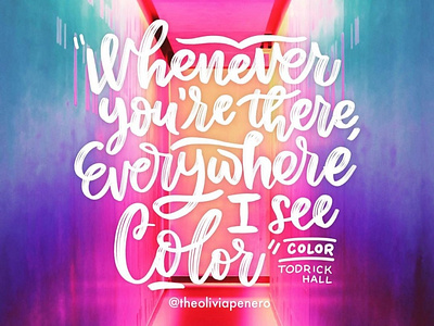"Color" cursive digital hand lettering hand made type lettered lyrics lettering letters lyrics procreate type typography