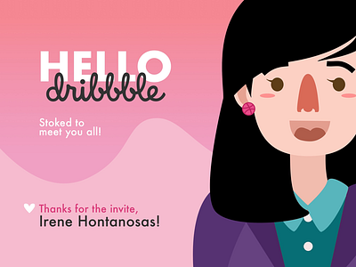 Hey, Dribbble! debuts invite pink vector