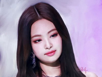 Portrait: Jennie Kim (BlackPink) blackpink digital illustration korean painting portrait procreate