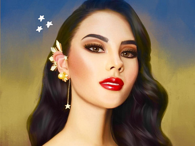 Portrait: Catriona miss universe people people illustration portrait portrait illustration portrait painting procreate