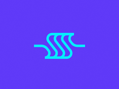 ss + waves badge blue brand geometric monogram ocean s sea ss wave