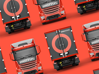 Brutus grid orange road tires truck typography