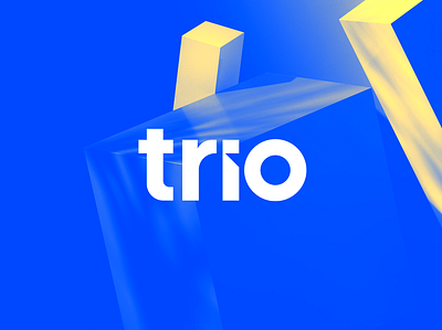 Trio blue brand code dev logo logotype t typography yellow