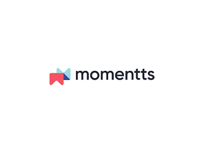 Momentts Logo blue m letter m logo moments page marker pastel colors photography red studio