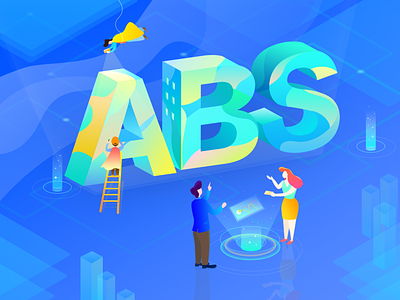 ABS illustrations 1 2.5d financial illustration sense of science and technology