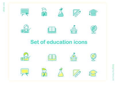 A set of educational icons education class icon