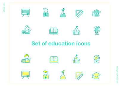 A set of educational icons