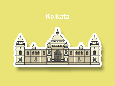Victoria Memorial Kolkata artofvisuals cityofjoy flatdesign heritage illustration illustrator india kolkata lineillustration monuments victoria victoriamemorial