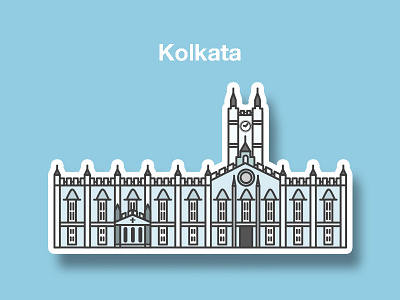 St. Paul's Cathedral, Kolkata artoftheday artofvisuals church churchillustration cityofjoy flatdesign heritage illustration kolkata lineart lineillustration monument