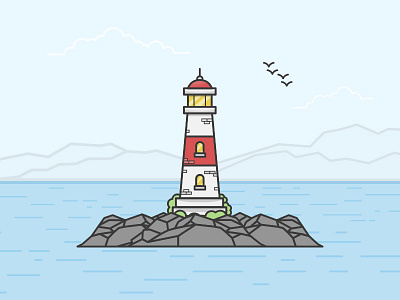 Lighthouse illustration adobe flatdesign graphicdesign graphicdesigner illustration illustrator lighthouse