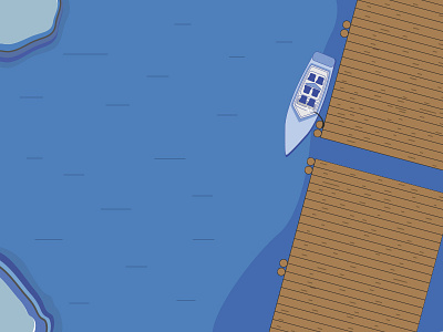 The Lonely Boat!!! adobe artoftheday boat dock dribbble flatdesign illustration illustrator jetty sea