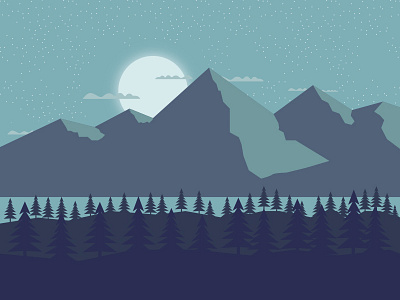 Mountain view adobe flatdesign illustration illustrator mountain nature valley wallpaperphotoshop