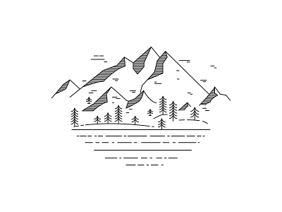 Mountain Valley Line Weight illustration - II adobe flatdesign illustration illustrator mountain nature valley wallpaperphotoshop