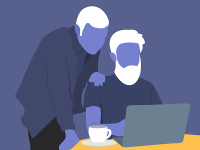 Male Character illustration adobe banner beard character characterdesign characterillustration dude flatdesign guyonlaptop illustrator photoshop webapp