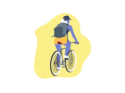 Girl On Cycle adobe characterdesign conceptdesign cycle female flatdesign girloncycle illustration illustrator webdesign