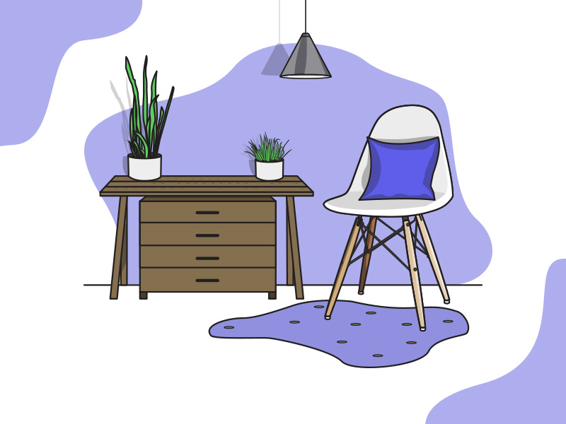 A relaxing living room setup illustration livingroom illustration minimal clean interior interior design lamp illustrator illustration livingroom designerchair chair