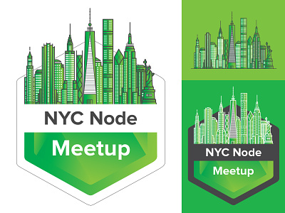NYC Node Meetup Group Symbol | Mascot Logo line illustration logo logo illustration logodesign meetup newyork newyorkcity node nodejs nyc nyc skyline nycbrandingagency tech community
