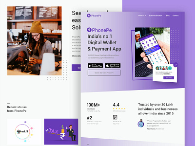 PhonePe Landing Page redesign | Landing page design app website business website download app landing page design landingpage marketing site marketing website phonepe product designs product page product website redesign website design