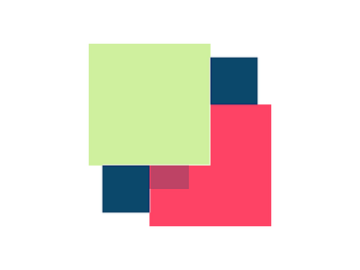 Square app blue flat green logo red square