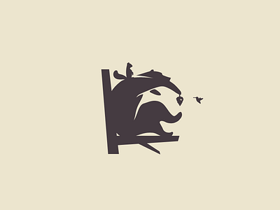 "Scierie" (Sawmill) housing logo bear bird design logo sawmill squirrel