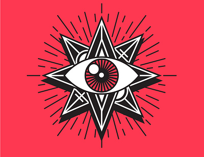 Cult Badge cult eye illustration illustrator star vector