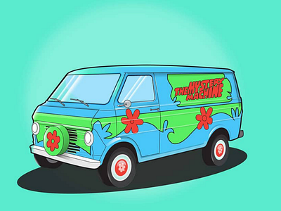 Mystery Machine illustration movies illustrator