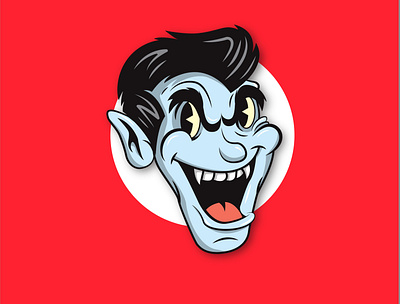 Handsome Drac halloween illustration rebound stickermule