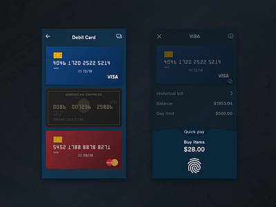 Bank Card app card idea ui