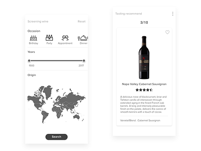 Called For Wine No.2 app sketch ui wine