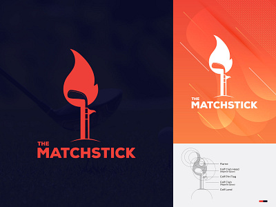 The Matchstick branding clean golf club logo golf logo logomaker sports logo