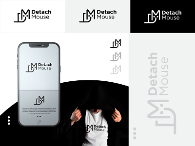 Detach Mouse | Tech Logo | DM Letter Logo agency logo branding clean creative creative icon design dm dm letter logo flat it logo logo logo design minimal mouse logo tech logo vector