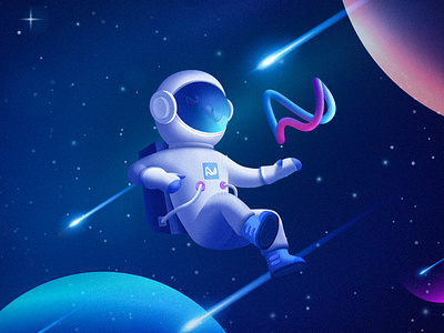 Future Beyond Possibilities astronaut space universe 品牌 插图 设计
