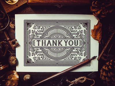 DOT STUDIO - THANK YOU a thank you cards dot studio handcrafted illustration kalista font london organization symbol thank you traditional traditional illustration tuyetduyet tuyetduyetstudio typeface typography unique unique handcrafted illustration vintage