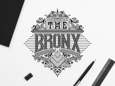 THE BRONX decorations elements ephemera flourishes hand lettering handcrafted illustration ornaments the bronx the bronx clothing co the bronx typeface traditional traditional illustration tuyetduyet tuyetduyetstudio typeface typography unique unique handcrafted illustration vintage