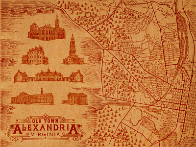 Map of Old Town Alexandria, Virginia.