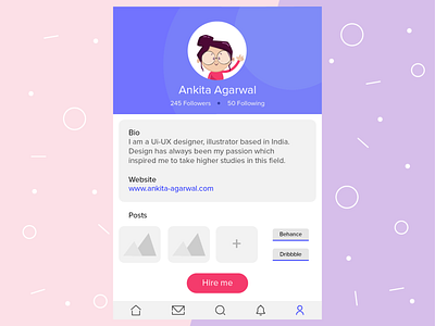 User profile dailyui design illustration ui uidesign